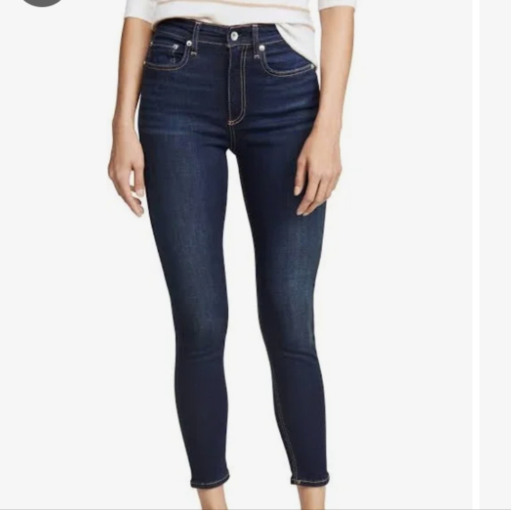 Rag & Bone Blue Stretch High Rise Skinny Jeans Size 26
